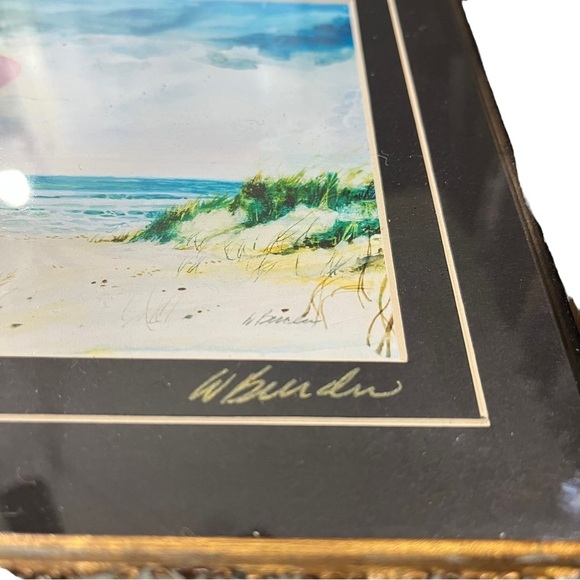 W. Burden Portrait & Landscape Beach Scene Professionally Framed Wall Art Signed - Picture 3 of 13